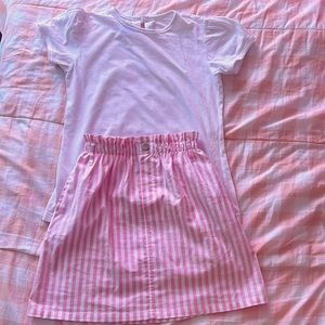 Bella bliss, pink striped and white top shirt girls size 14